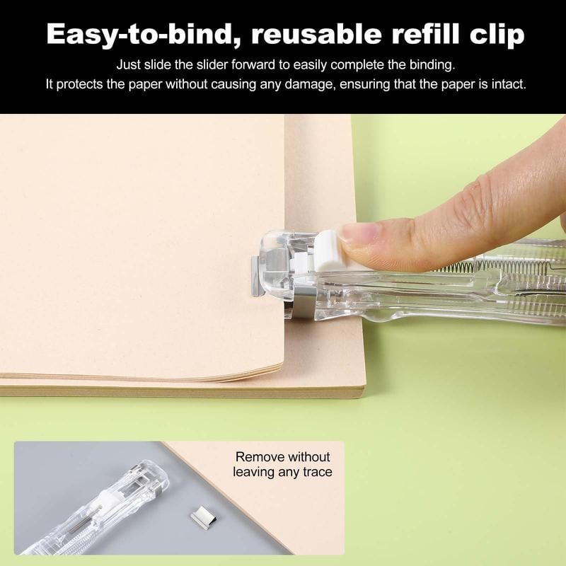 🔥3,155 sold in last 24 hours🔥Portable Binder Clip Stapler - Includes 58 reusable clips
