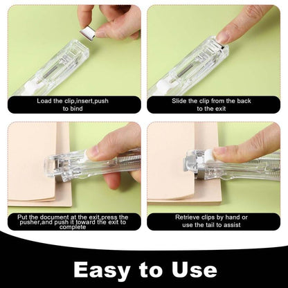 🔥3,155 sold in last 24 hours🔥Portable Binder Clip Stapler - Includes 58 reusable clips